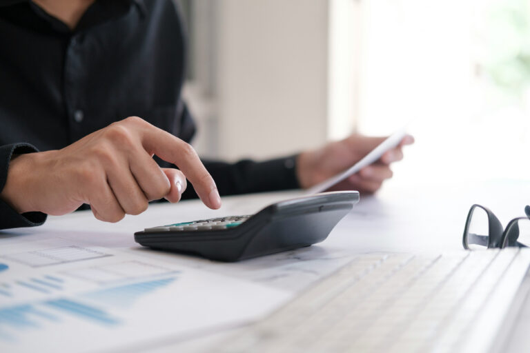 Calculator and financial documents
