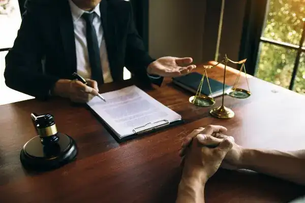 Pre-trial consultation between an attorney and a client